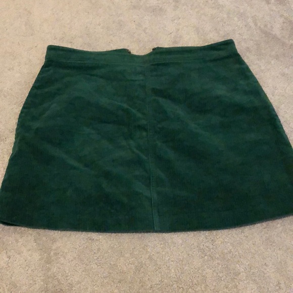 Green corduroy mini skirt
